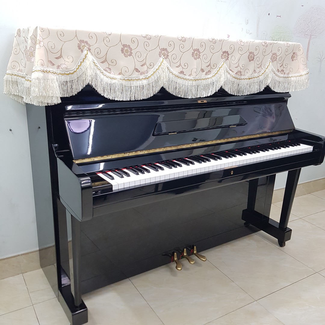 Khăn phủ đàn Piano mẫu hoa hồng cánh sen