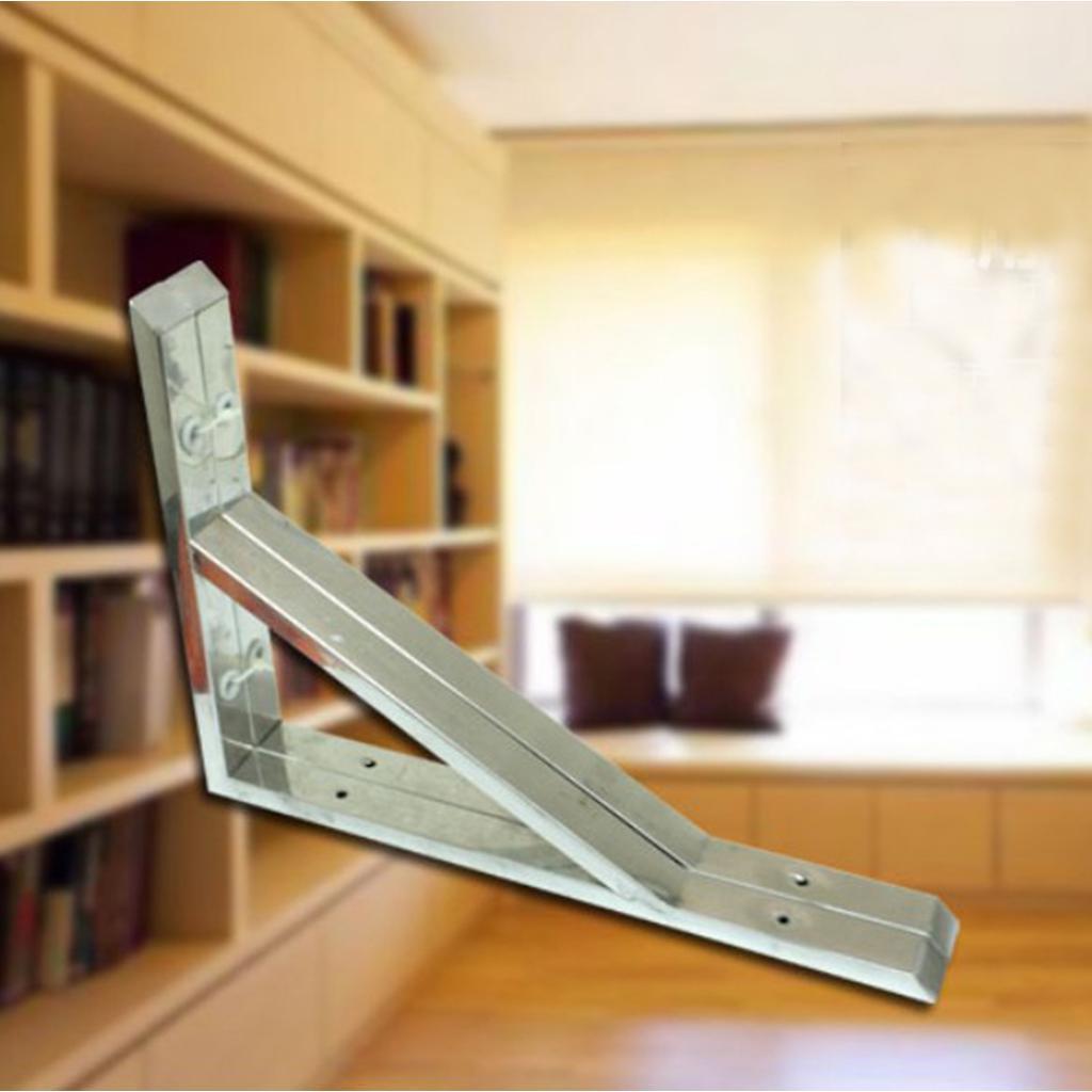 2Pcs Solid Stainless Steel Shelf Bracket 90 Degree Wall Mount Bracket 6''