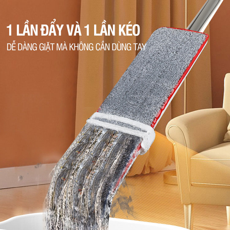 Cây lau nhà phun sương tự vắt xoay 360 độ lau sạch khô nhanh - OKwife Spray Mop