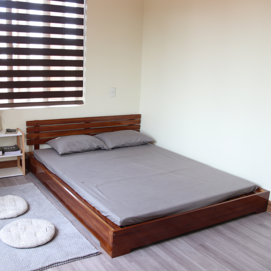 Giường ngủ gỗ CT12 Juno Sofa màu vàng nâu