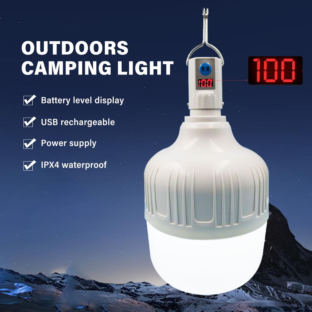 Đèn LED di động USB cung cấp năng lượng khẩn cấp, không thấm nước, 3 chế độ ánh sáng và có móc treo