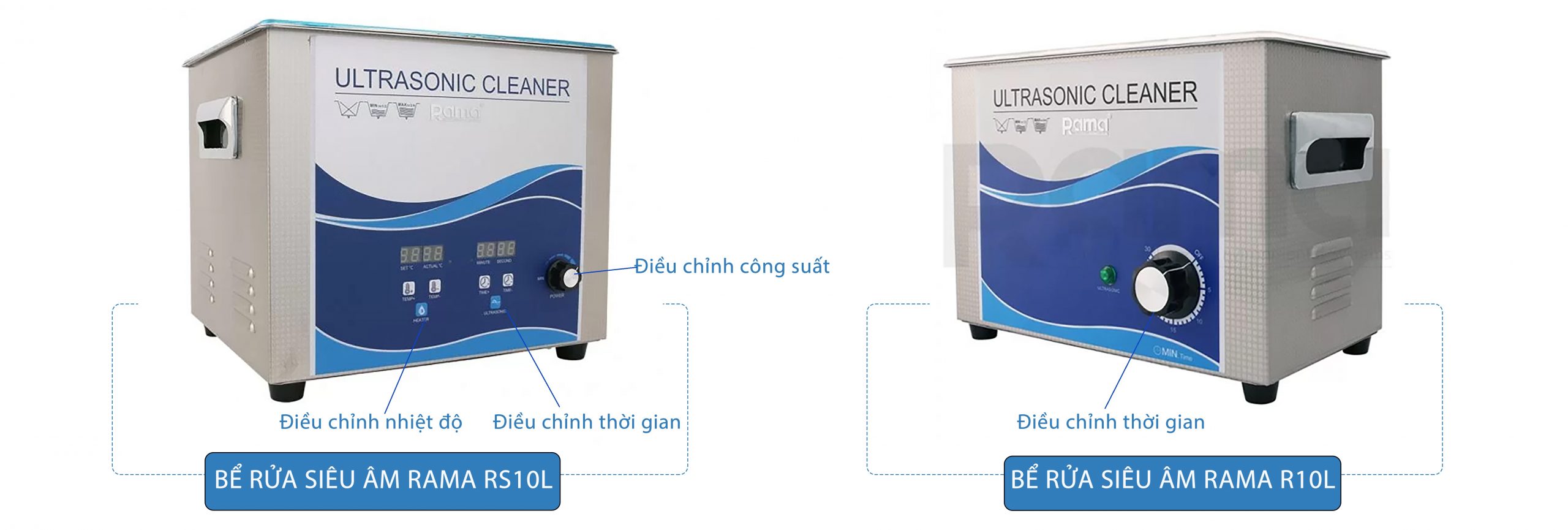 Máy rửa siêu âm cao cấp Rama RS10L dung tích 10 Lít, công suất 360W- Hàng chính hãng