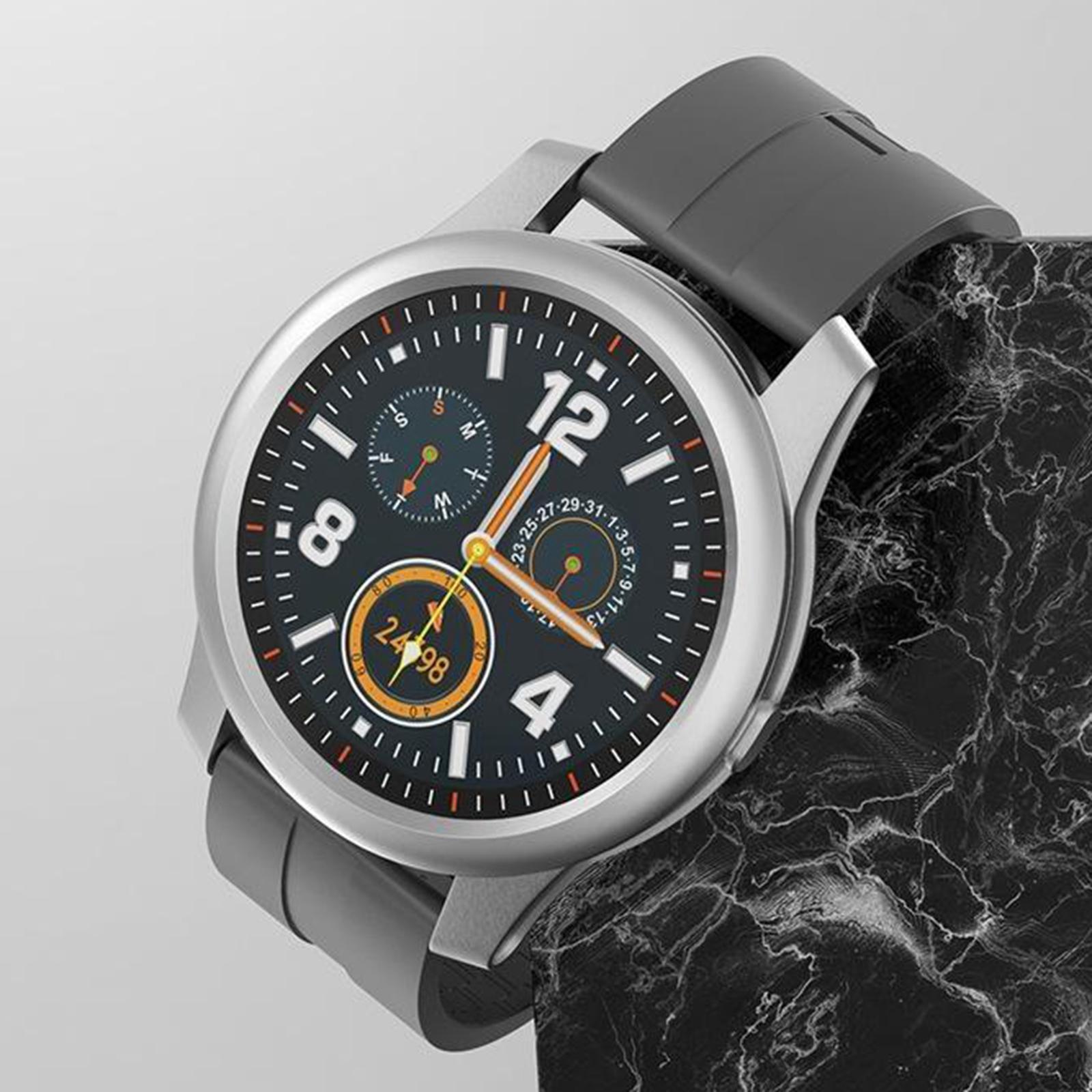 1.28inch F12 Bluetooth 5.0 Fitness Tracker Smart Watch Black silicone strap