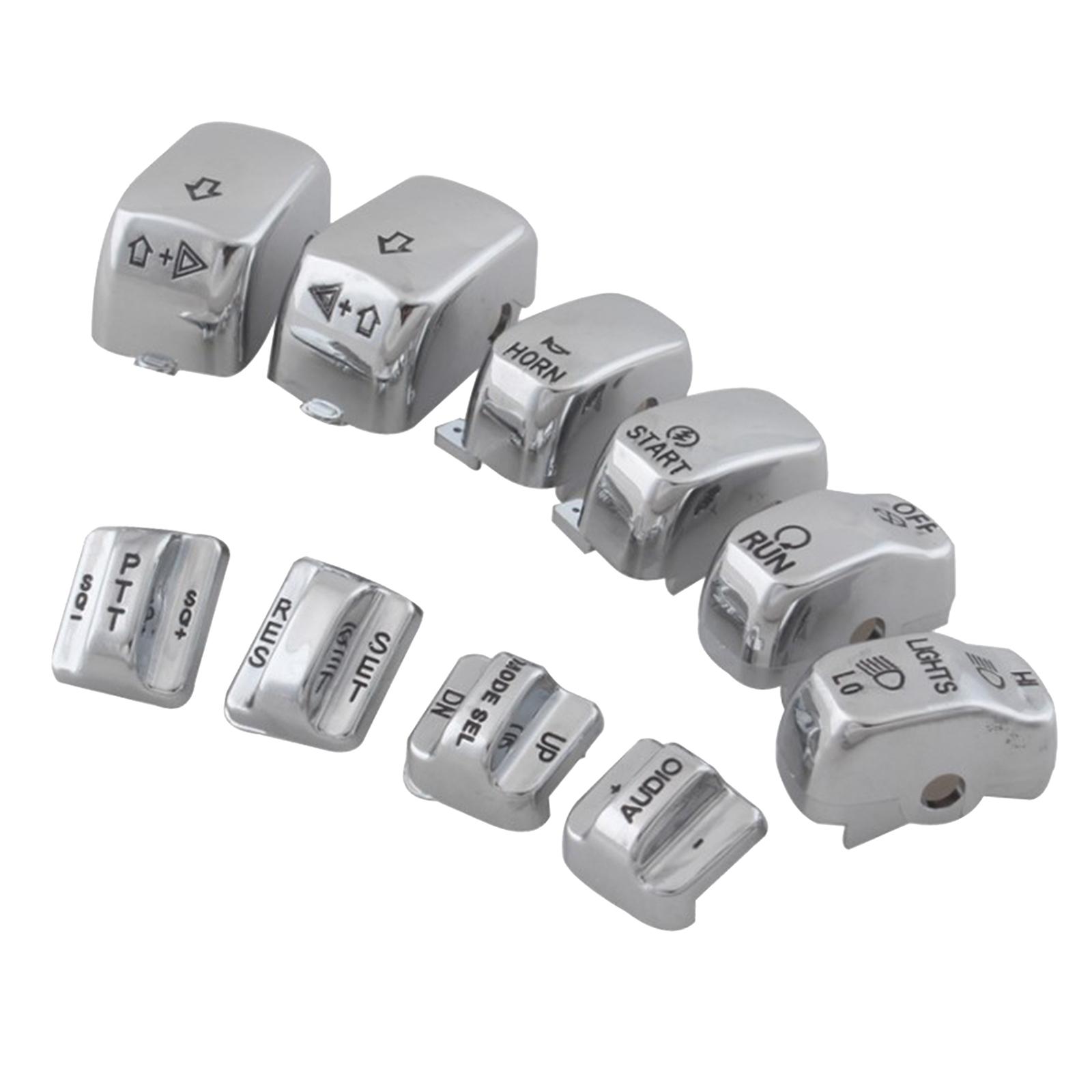 10 Pieces Motorcycles Hand Control Switch Button Caps Compatible for Harley Electra Glide 96-12