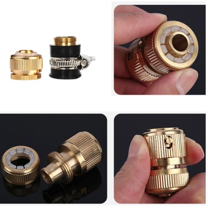 Bộ dây vòi xịt nước rửa xe,tưới cây .tăng áp 3 lần,loại 3m,5m 206701-2 đầu đồng,cút đồng,nối đ+ tặng túi đựng bút