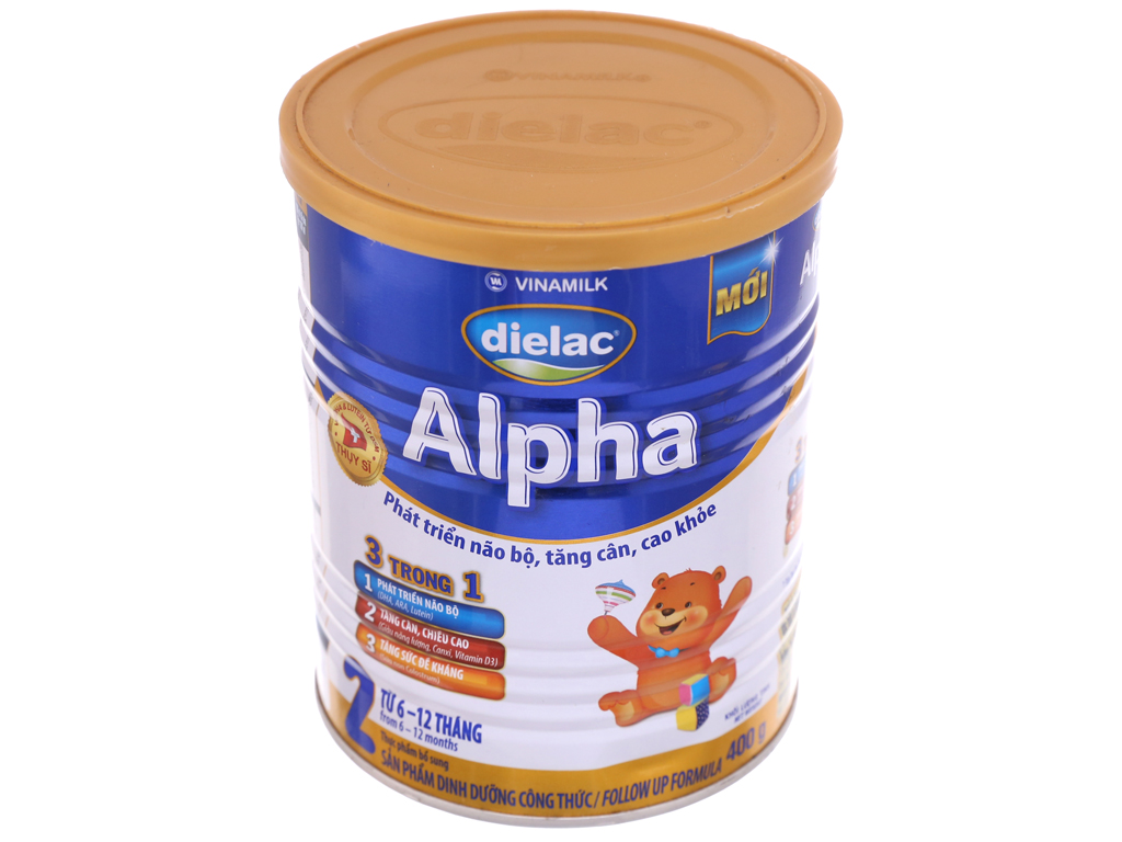 HỘP SỮA BỘT VINAMILK DIELAC ALPHA 2 400G (CHO TRẺ TỪ 6 - 12 THÁNG TUỔI)