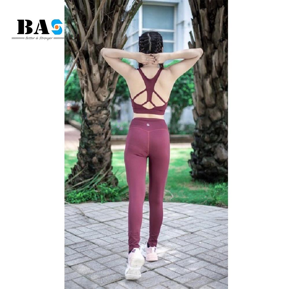 Set đồ tập gym yoga thiết kế bra 2 lớp hở lưng phối legging dài cạp cao năng động - S40038