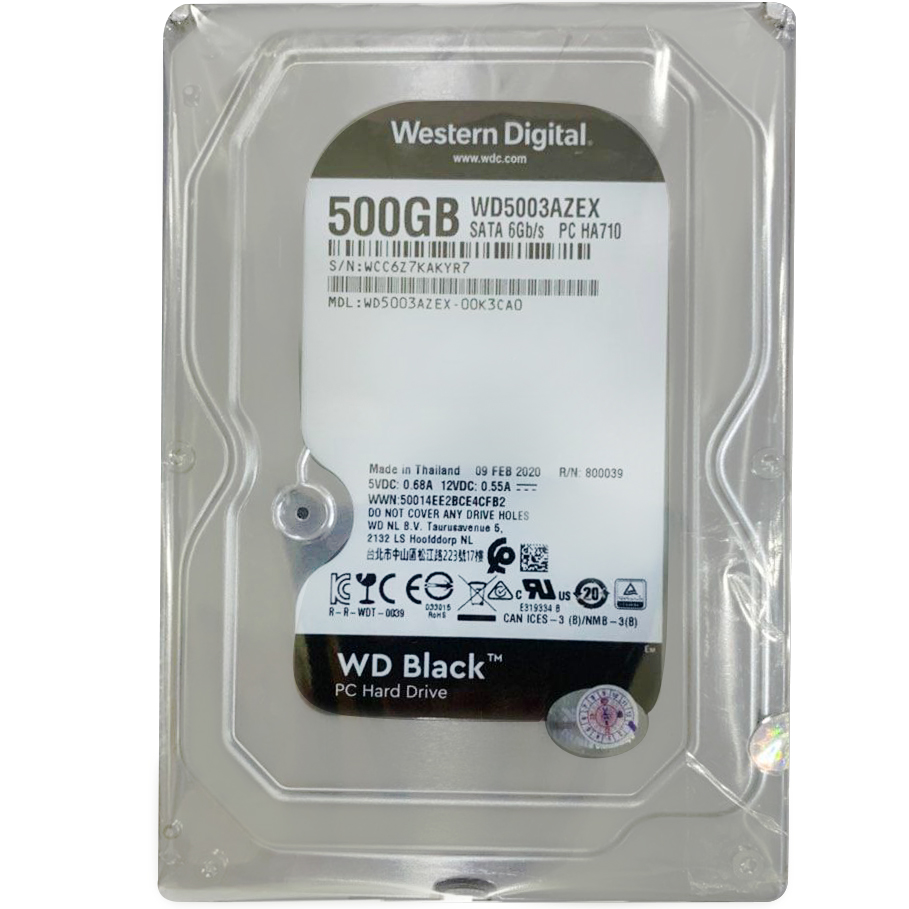 Ổ Cứng Trong WD Black™ 500G/64MB/7200rpm/3.5 - WD5003AZEX - Hàng chính hãng