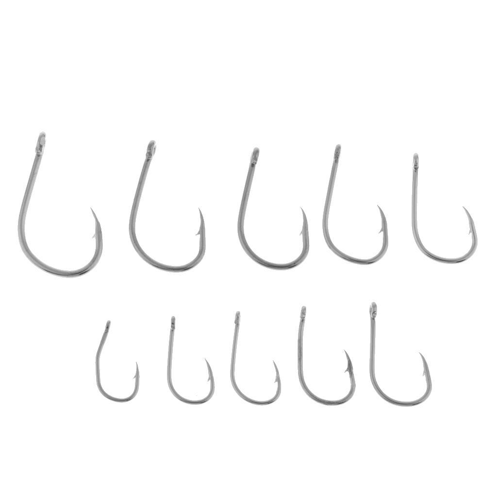 500pcs/box High Carbon Steel Fishing Hooks Offset Hook Octopus Circle Hooks