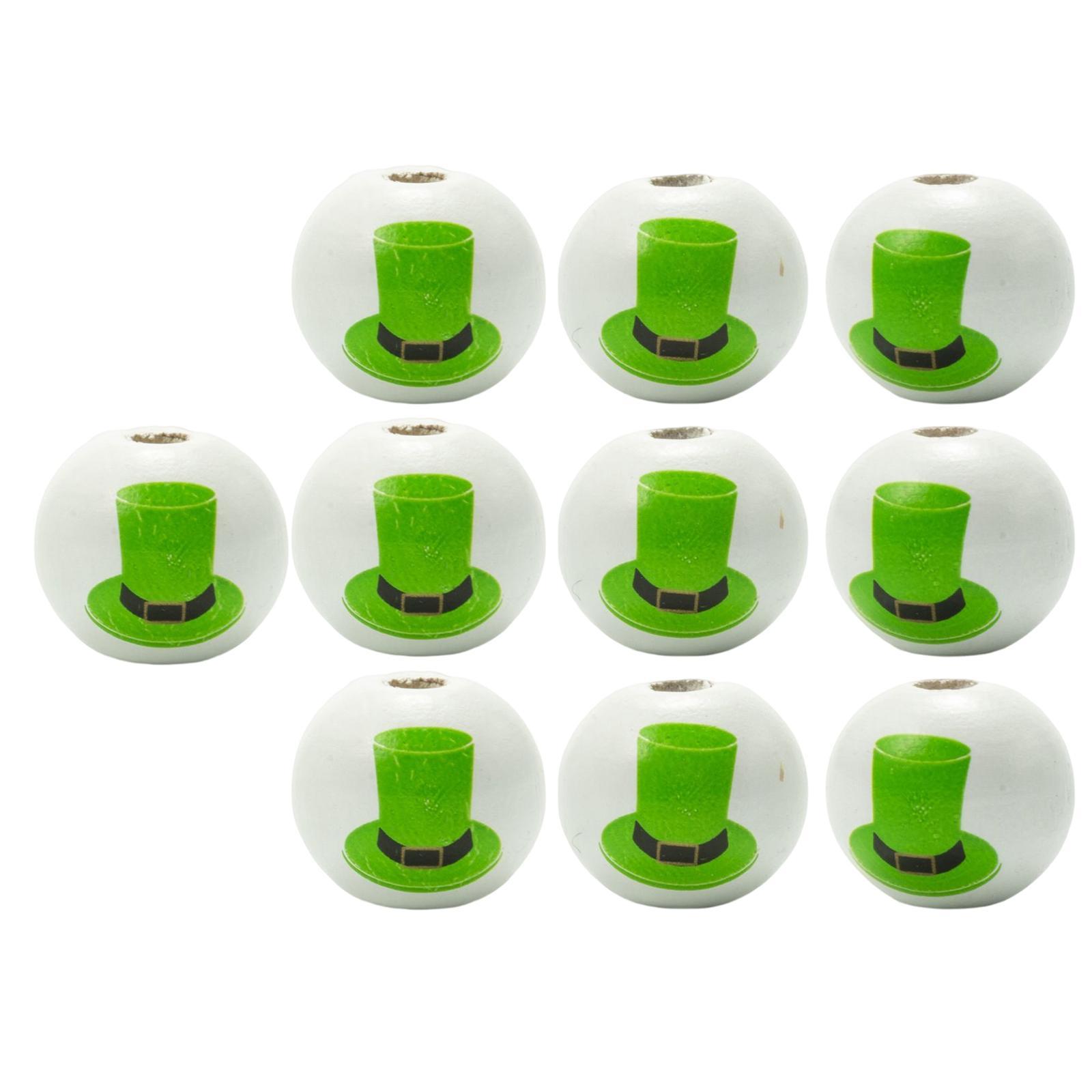 10Pcs ’S Day Wooden Beads smooth Polished for Handicrafts