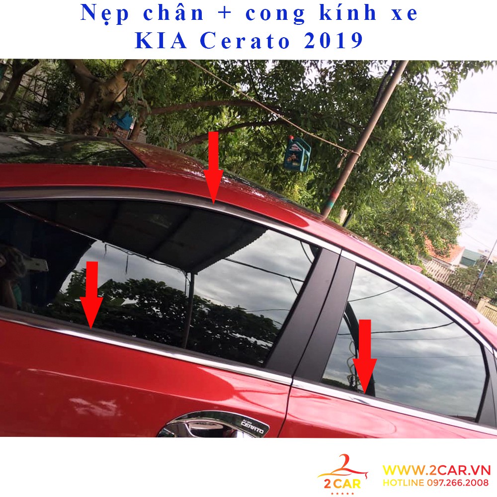 Nẹp viền chân kính và viền cong kính KIA Cerato 2019-2021