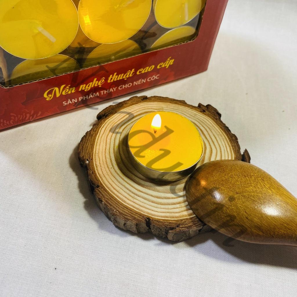 Nến bơ 50 viên Tealight cao cấp cháy không khói không mùi an toàn cho người sử dụng