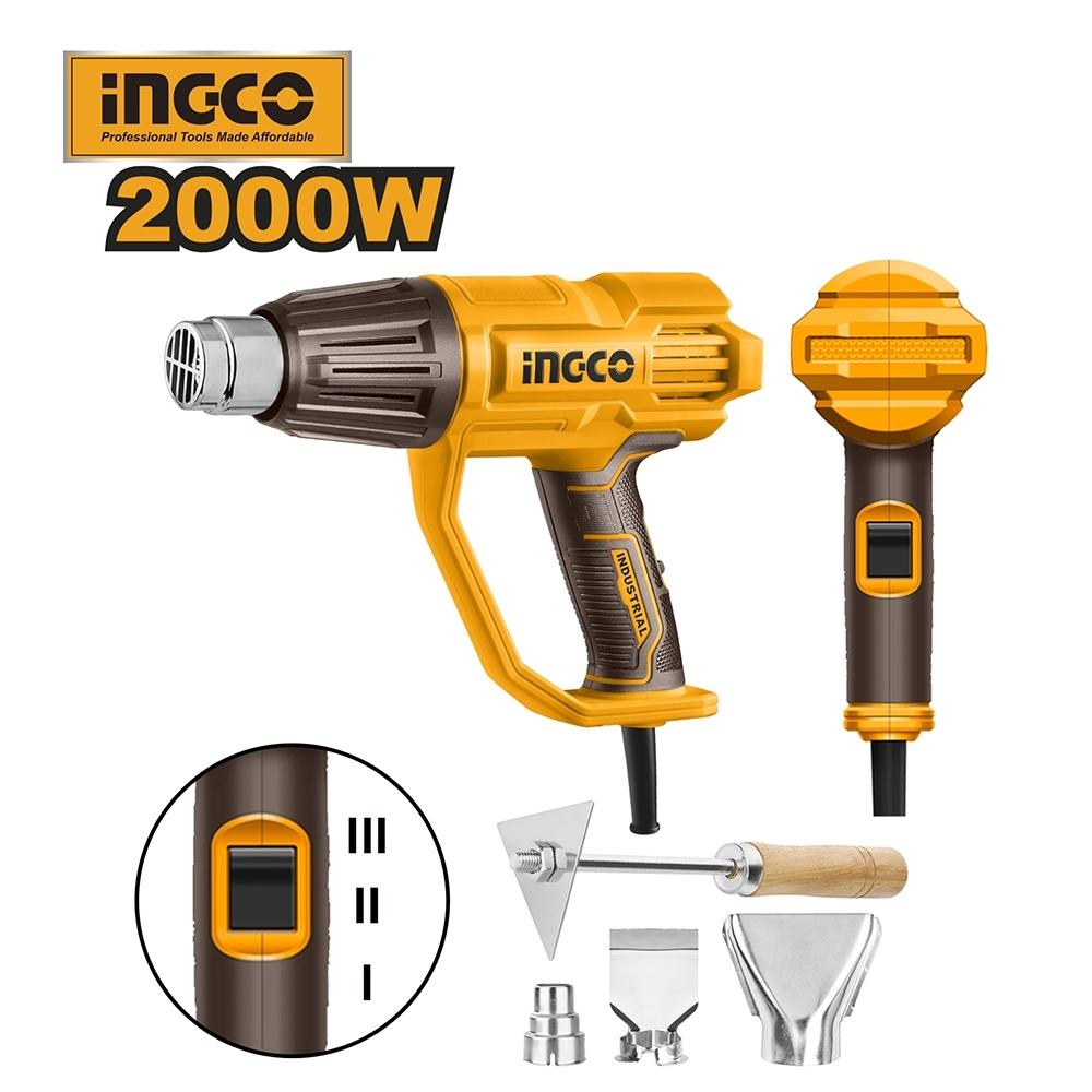 Máy khò nhiệt/thổi nhiệt INGCO HG200078, công suất 2000W kèm 3 chế độ cài đặt nhiệt độ.