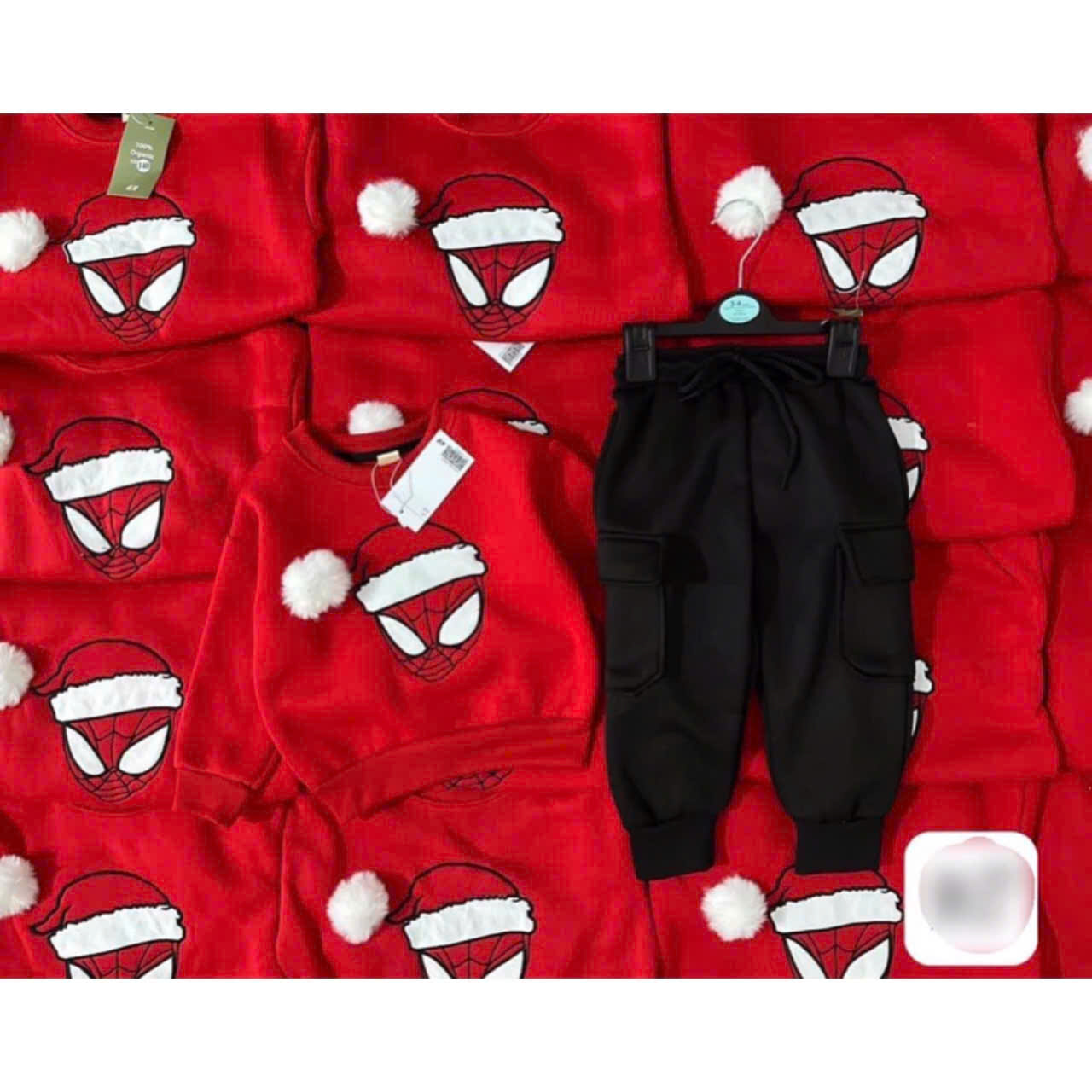 Váy Mickey đỏ bé gái Bộ nỉ đỏ mặc noel tết siêu cưng size nhí 90-100
