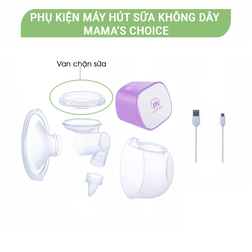 Van Chặn Sữa Máy Hút Sữa Không Dây Mama’s Choice Cloudie, Chất Liệu Silicone An Toàn Cho Mẹ và Bé