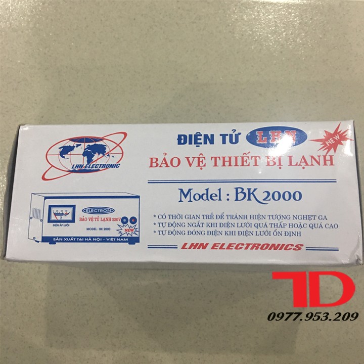 Thiết bị bảo vệ dành cho tủ lạnh loại BK2000 và HT20