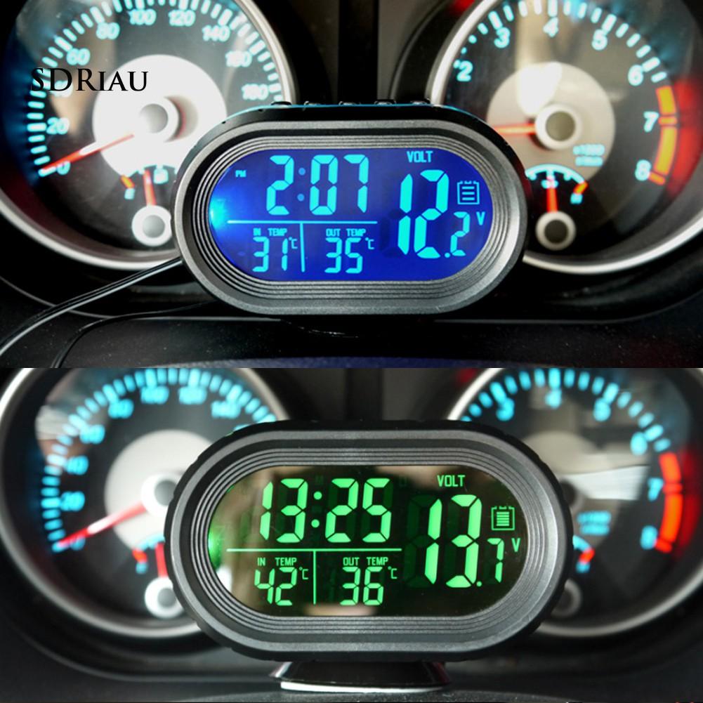Đồng Hồ Nhiệt Kế Màn Hình Lcd Gắn Bảng Điều Khiển Xe Ô Tô