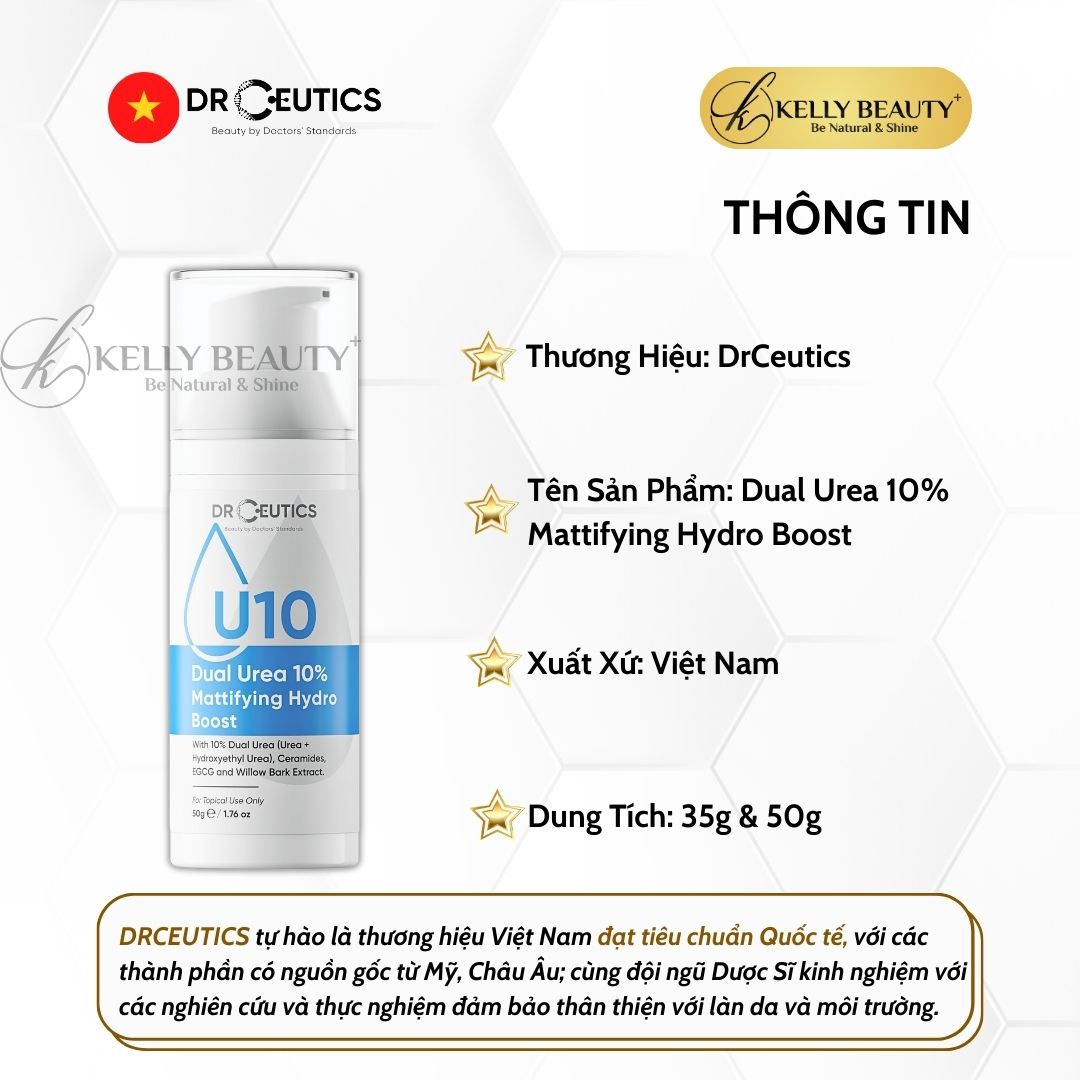 Gel Cấp Ẩm DrCeutics Dual Urea 10% Mattifying Hydro Boost | Kelly Beauty