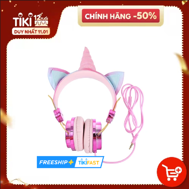 Chơi Game Có Dây Tai Nghe Sừng Mèo Hình Dạng Tai Có Dây 3.5Mm Headphone Máy Tính
