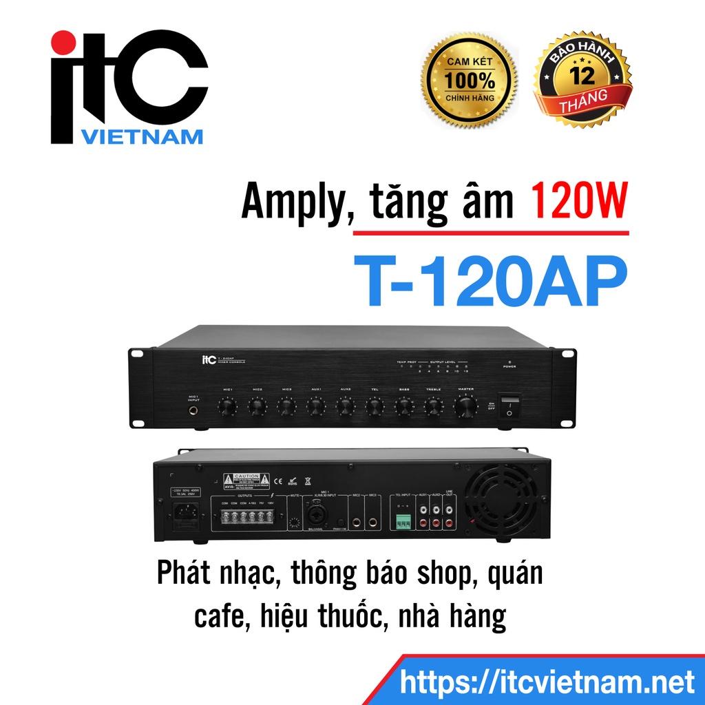 Amply, tăng âm thông báo, phát nhạc, hội trường, phòng họp công suất 120W ITC: T-120AP