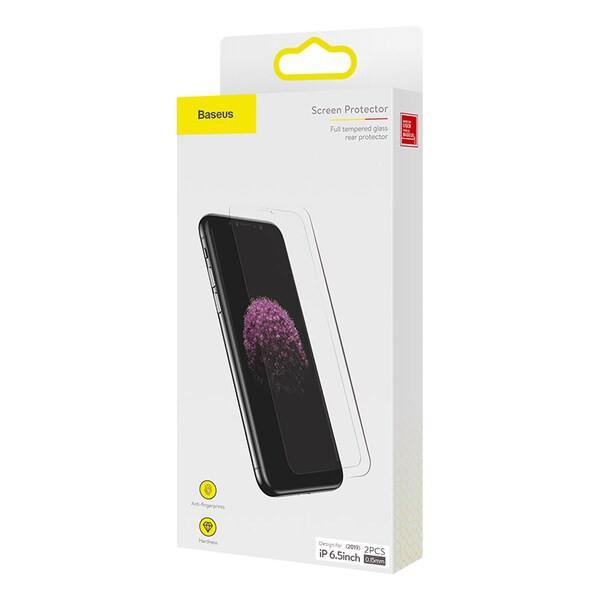 Combo 02 kính cường lực trong suốt 0.15mm dành cho IP Pro Max không kín màn kèm khung hỗ trợ dán chính hãng Baseus