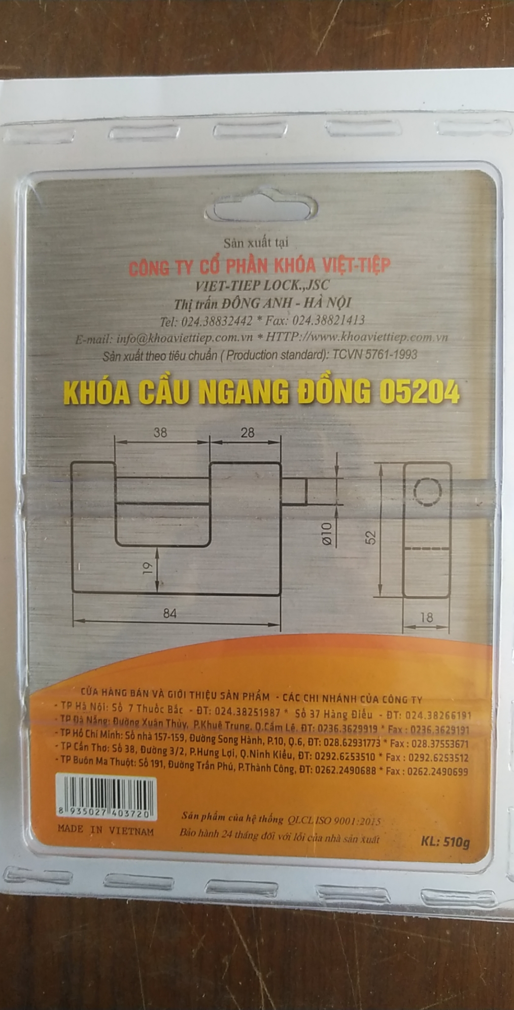 KHÓA CẦU NGANG VIỆT TIỆP SIZE LỚN
