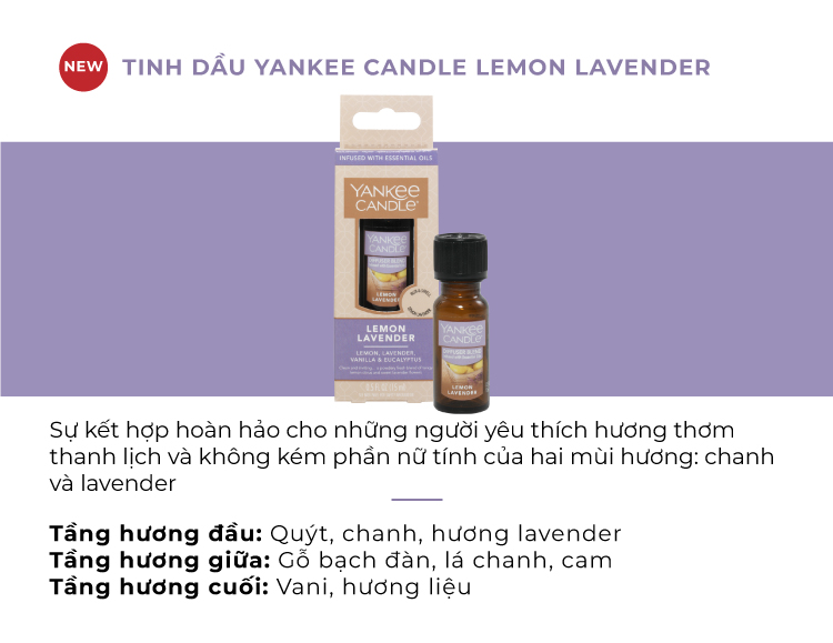 Tinh dầu Yankee Candle - Lemon Lavender (15ml)