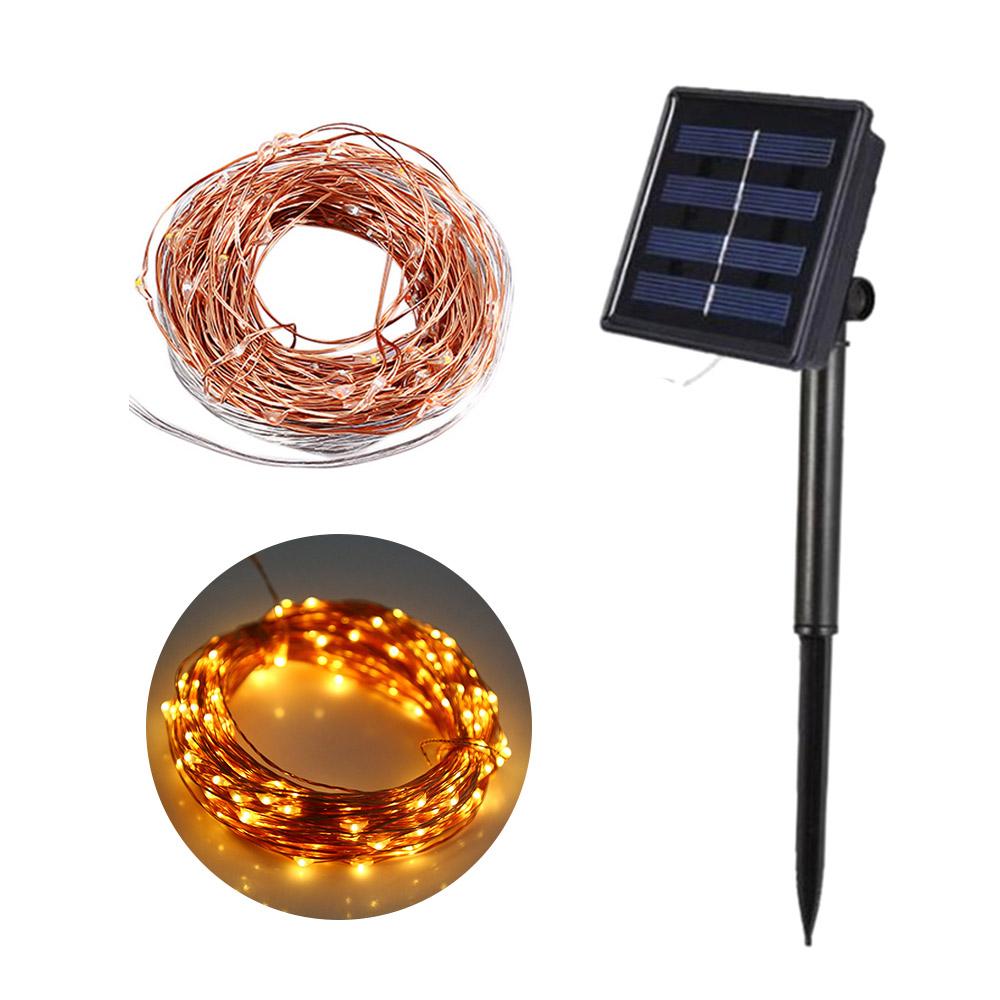 Dây đèn LED năng lượng mặt trời trang trí sân vườn, tùy chọn chiều dài, số bóng LED