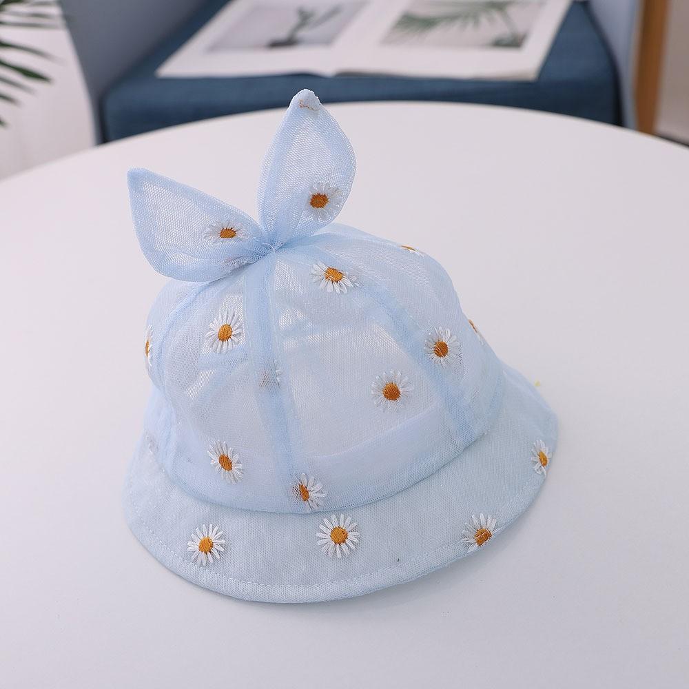 Mũ nón cho bé dạn lưới hình họa cúc vành tròn cho bé từ 4 đến 12 tháng