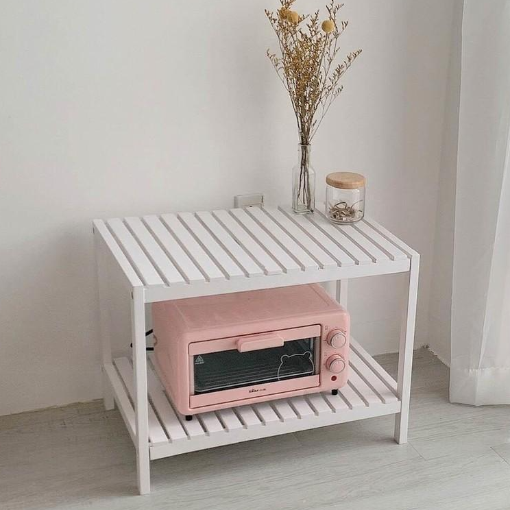 Kệ Để Lò Vi Sóng Cao Cấp 2 Tầng - Màu Trắng