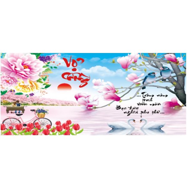 Tranh Đính Đá Vợ Chồng Trăm Năm Viên Mãn