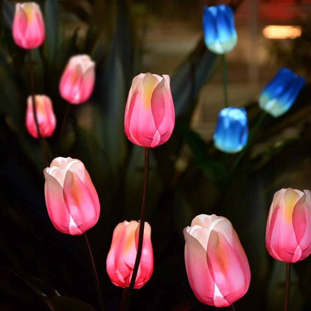 Outdoor Solar Power Flower LED Light Yard Garden Pathway Lamp