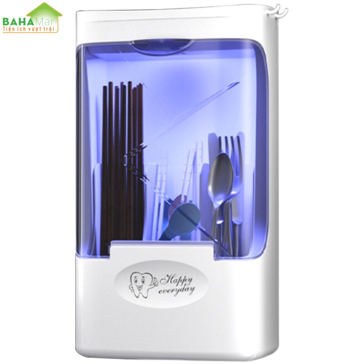 HỘP ĐỰNG ĐŨA THÌA DĨA KHỬ TRÙNG BẰNG TIA UV TREO TƯỜNG CÓ NẮP ĐẬY BAHAMAR giúp an toàn vệ sinh trong ăn uống tăng cao sạch sẽ và đẹp cho gian bếp