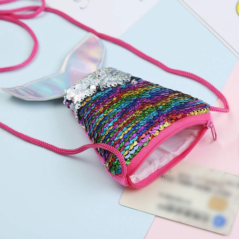 Đuôi nàng tiên cá Sequin Wallet Túi Crossbody Túi Sling Thay đổi tiền Người giữ thẻ Quà tặng túi cho nữ