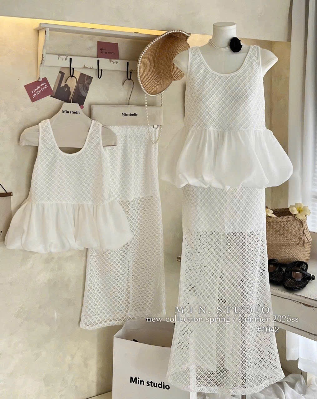 set vay ren - Set áo ren peplum đuôi tơ mix cvay dài lưới xinh vibe tiểu thư