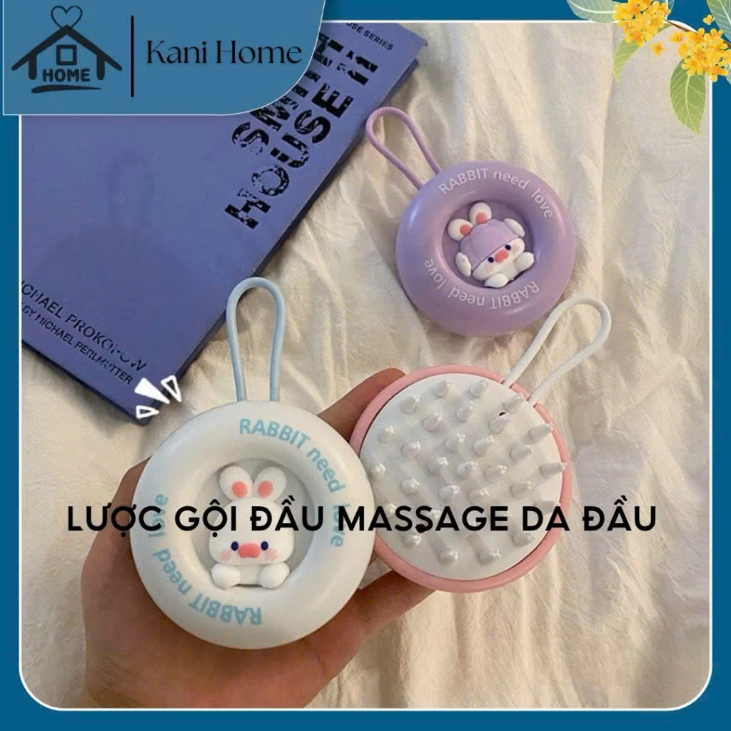 Lược Gội Đầu Silicone Massage Da Đầu Hình Thỏ Cute – Dụng Cụ Tạo Bọt Gội Đầu Cầm Tay - HÀNG CHÍNH HÃNG MINIIN