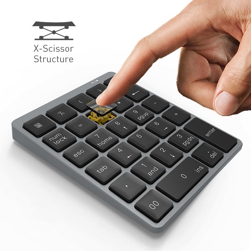 Không Dây Số Bàn Phím Bluetooth Bàn Phím Số Teclado Mecanico Hợp Kim Nhôm Dành Cho Windows Laptop Máy Tính Bảng Android Máy Tính Để Bàn