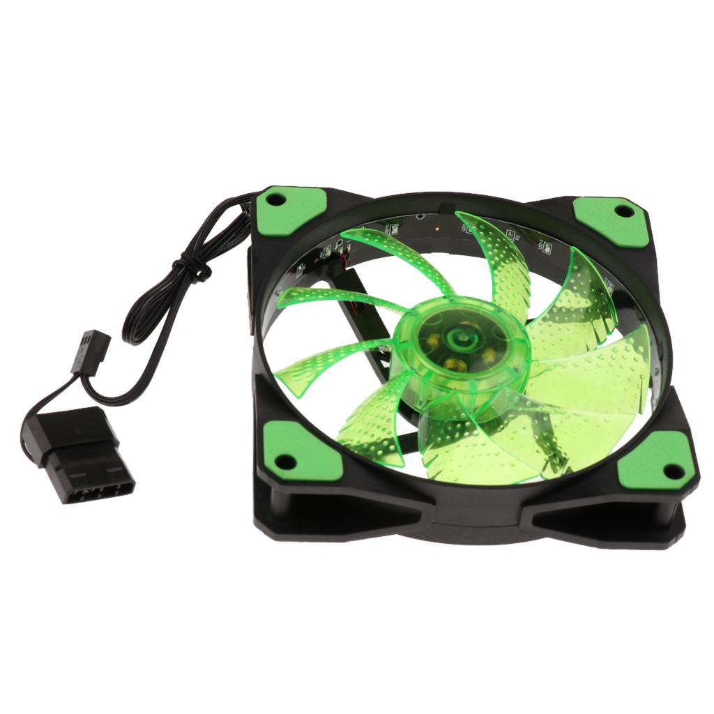3/4Pin 120mm Computer Clear Case 15-LED Light CPU Cooling Fan 12cm DC12V