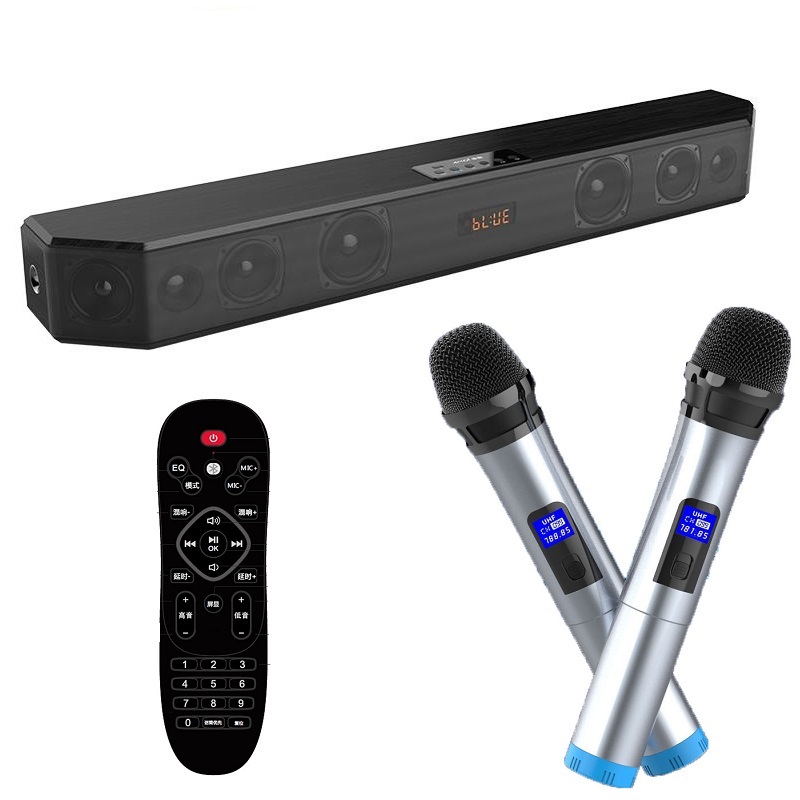 Loa thanh 5.1 nghe nhạc kết nối Bluetooth Amoi L9 Kèm 2 Micro karaoke không dây - Hàng nhập khẩu