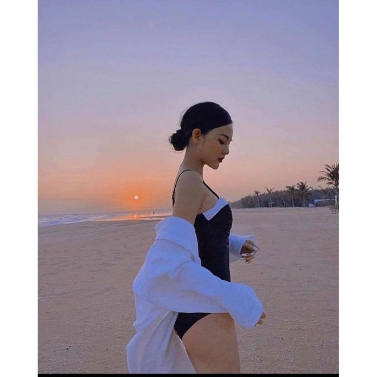 freeship  Bikini gọng đen phối trắng nâng ngực (kèm hình thật )