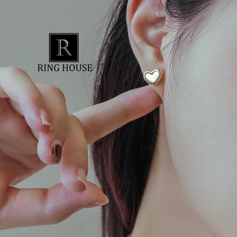 E81 Khuyên Tai Bông Tai Nữ Titan Không Đen Trái Tim
