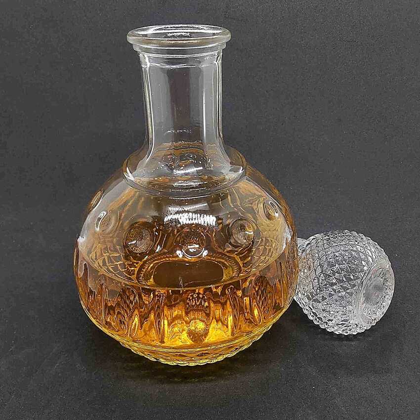 Chai Thủy Tinh 1000ML cao cấp mẫu tròn bầu hoa văn chấm bi – Bình Đựng Rươu 1 Lít - Vỏ Chai Rượu Đẹp sang trọng tiếp đãi khách quý