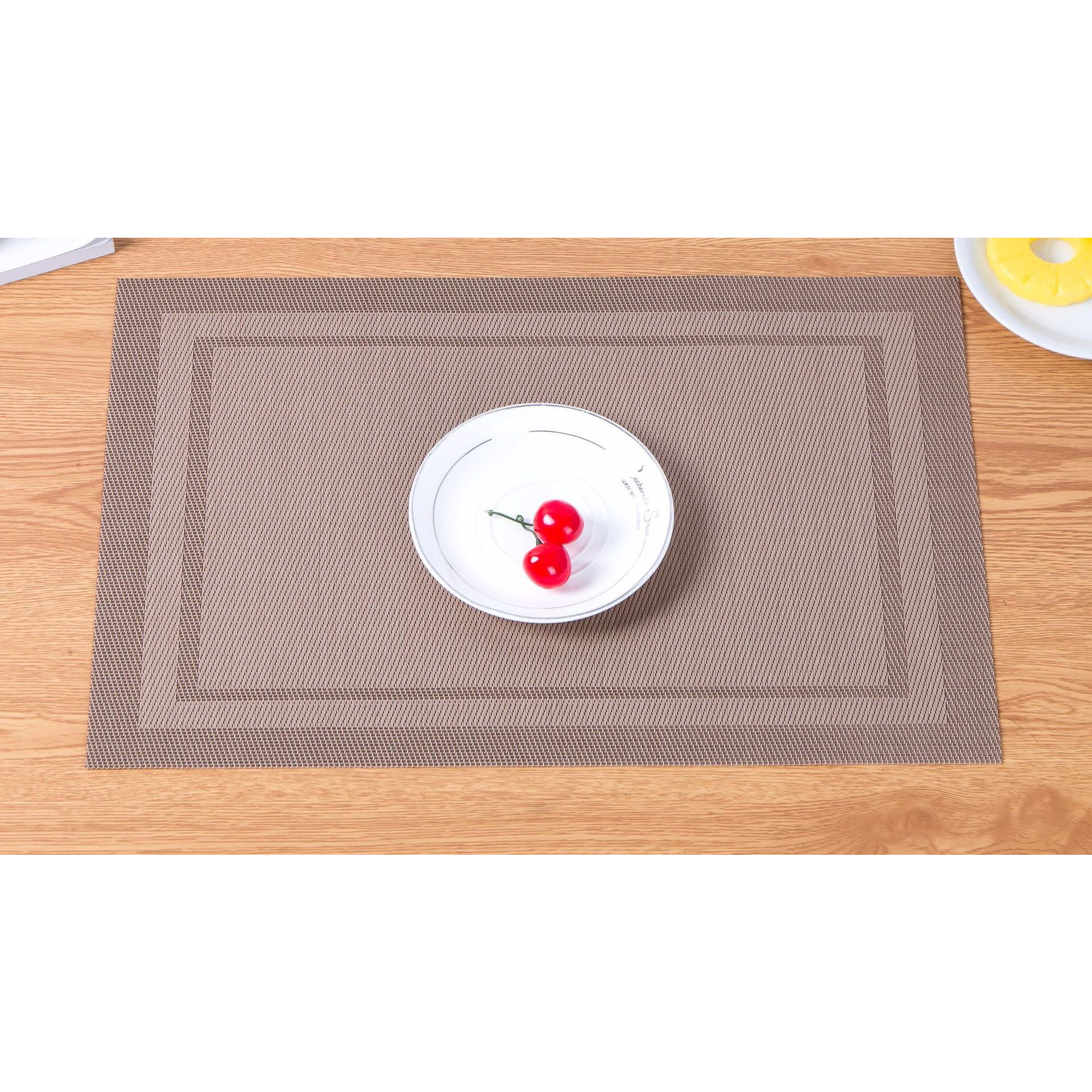 Khăn lót bàn ăn cao cấp sọc màu be cỡ 30*45 không thấm nước phong cách hiện đại STRIPE 2286B