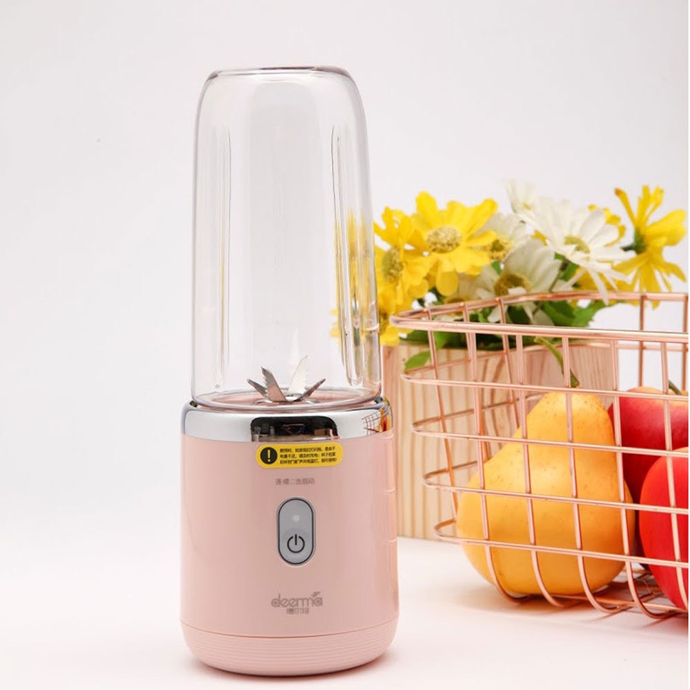 Máy Xay Sinh Tố Juicing Cup 300ML Cầm Tay 6 Lưỡi 2 Cối Sử Dụng Pin Sạc Cổng USB Siêu Tiện Lợi - Hàng nhập khẩu