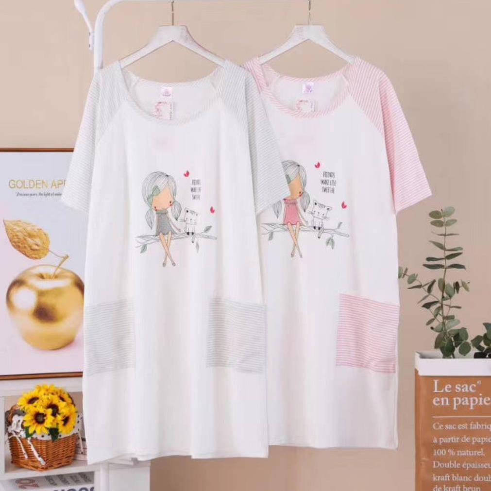 Đầm Ngủ Dáng Rộng Thoải Mái - Dễ Thương Dạo Phố Mặc Nhà