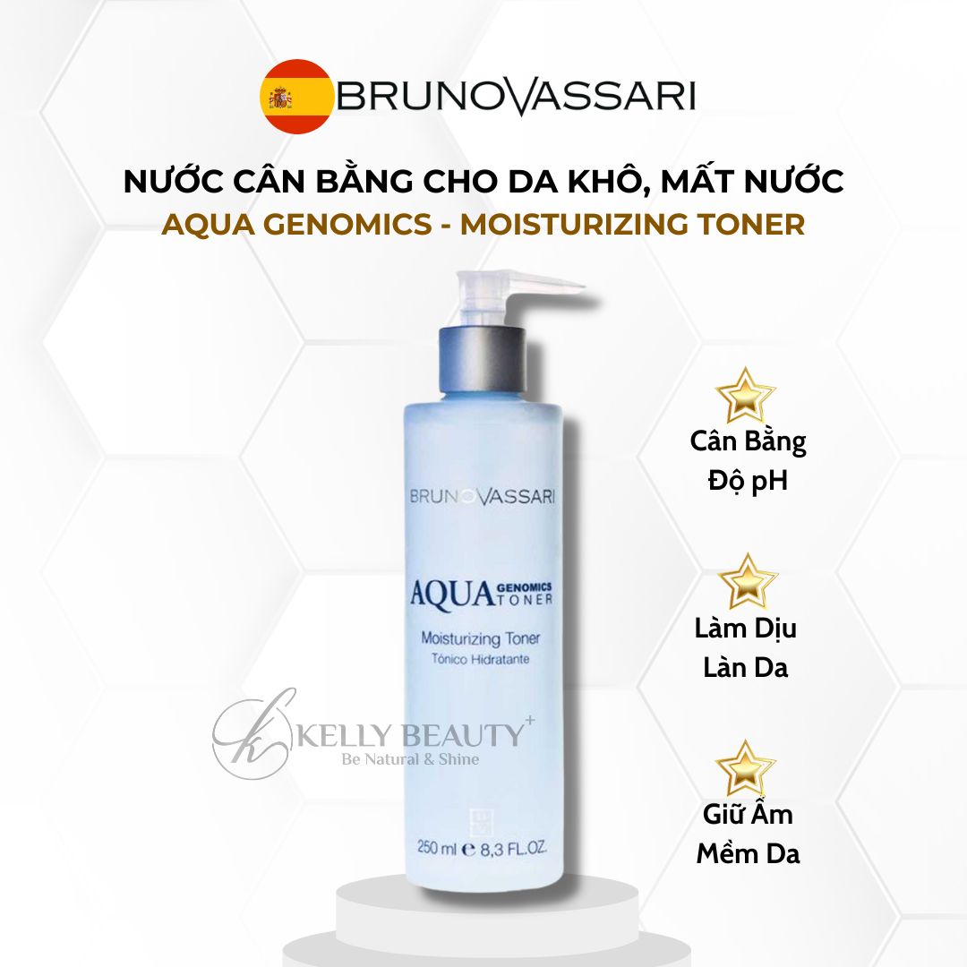 Nước Cân Bằng Cho Da Khô Bruno Vassari Aqua Genomics Moisturizing Toner | Kelly Beauty