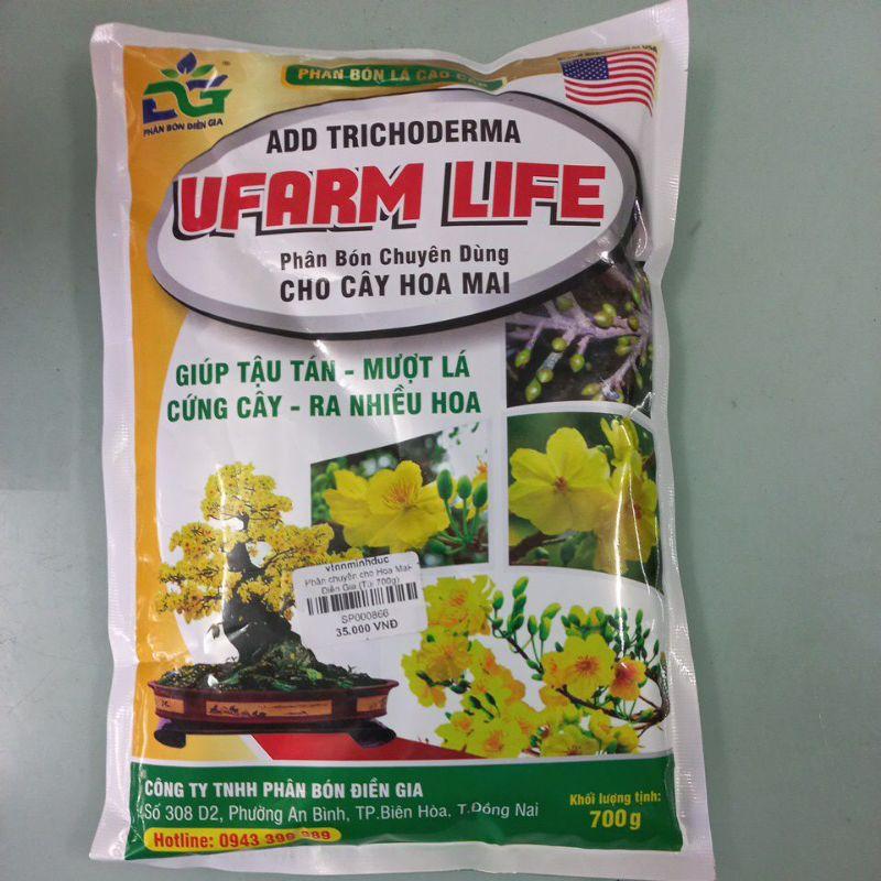 Phân bón chuyên dùng cho cây hoa mai Ufarm Life 700g