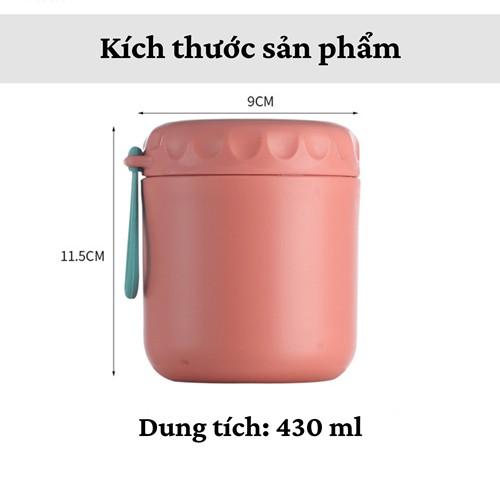 Bình Ủ Cháo Tặng Kèm Thìa, Hộp Đựng Canh Giữ Nhiệt Cao Cấp Lõi Inox 304 Không Gỉ