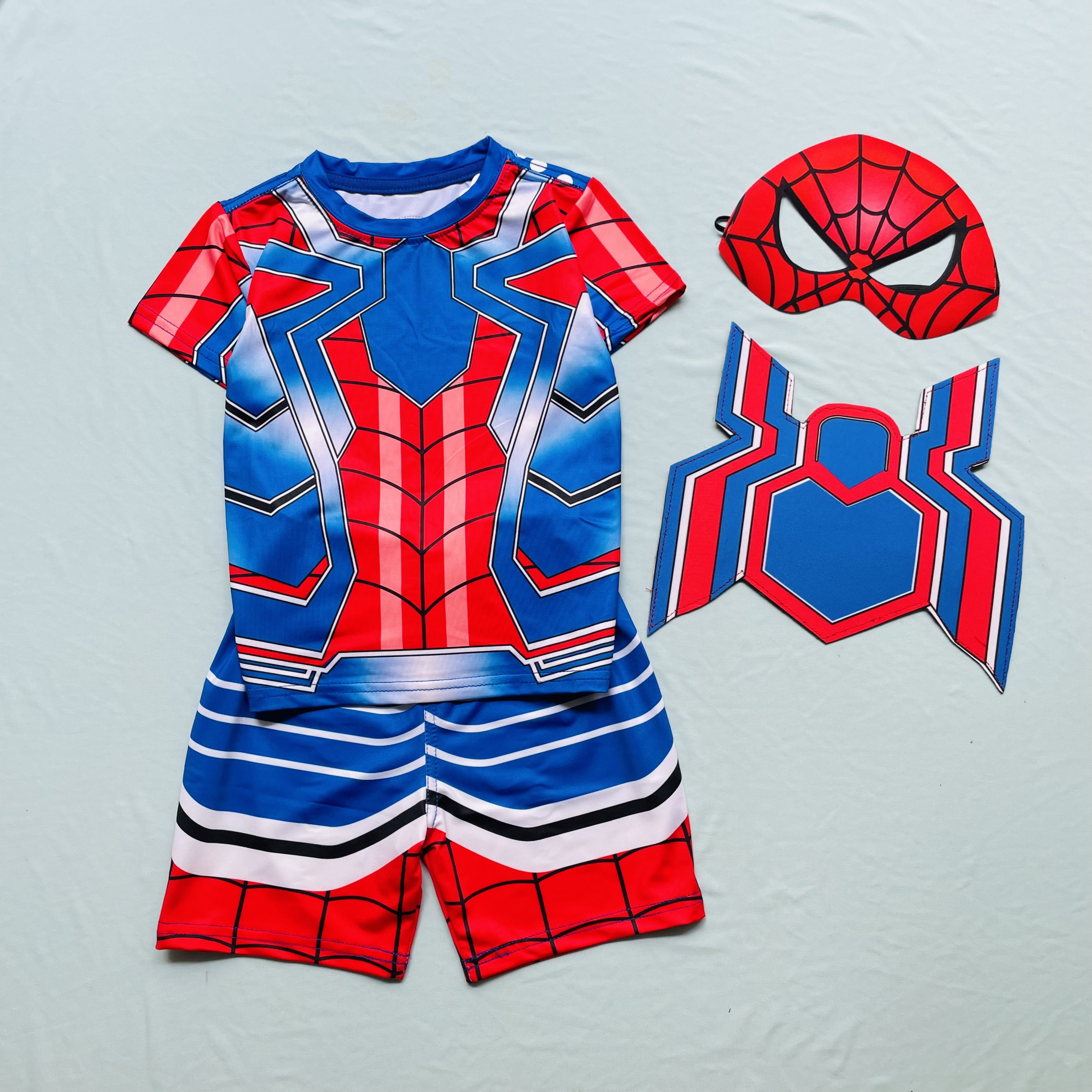 Bộ quần áo siêu nhân người nhện Spiderman bé trai B157 tặng kèm mặt nạ và khiên