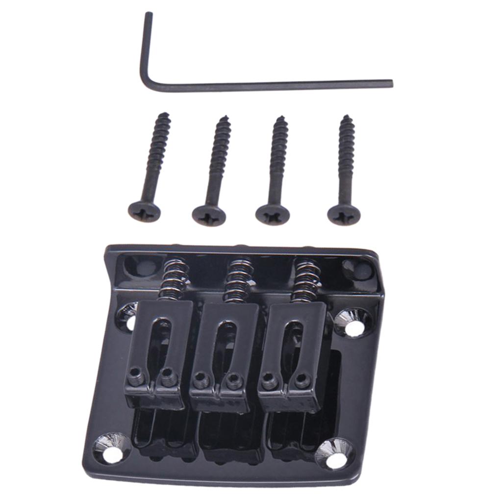Guitar Bridge with Wrench Screw Set for 3 String Electric Guitar